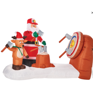 4.5" x 6.5" Bass Pro Shops Animated Axe Throwing Santa and Reindeer $59.97 + Free Shipping