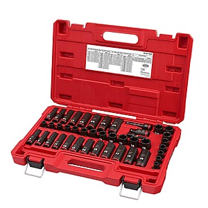 Milwaukee SHOCKWAVE 3/8 in. Drive SAE and Metric 6 Point Impact Socket Set (43-Piece) 49-66-7009 - $99