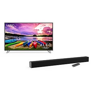 Vizio M55-E0 55" 4K UHD Smart XLED Plus TV (Manufacturer Refurbished) with Vizio 38" Sound Bar $479.99