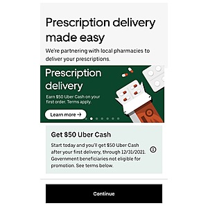 Uber Eats App Prescription Delivery Service : Get $50 in Uber Cash After Your First Delivery. Plus Free Delivery On 1st Delivery (Limited Time).