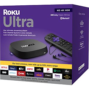 Roku Ultra HDR 4K UHD Streaming Media Player (2020 Edition) from $69 + Free Shipping