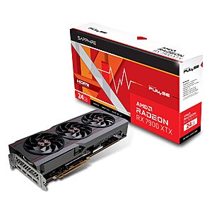 Sapphire Pulse AMD Radeon RX 7900 XTX Gaming Graphics Card with 24GB GDDR6 $890