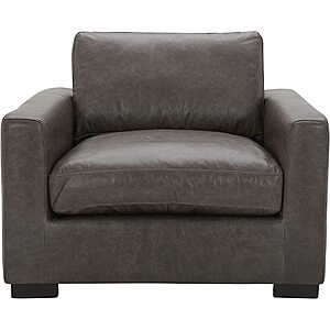 Stone & Beam Westview Down-Filled Leather Living Room Accent Chair (Gray) $266.50 + Free Shipping