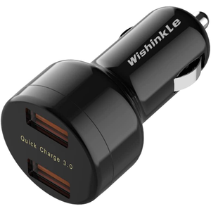36W Wishinkle Car Charger - Dual USB QC 3.0 Ports Fast Car Charger Adapter $6.52