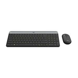 Logitech Slim Wireless Keyboard and Mouse Combo (Graphite) $27