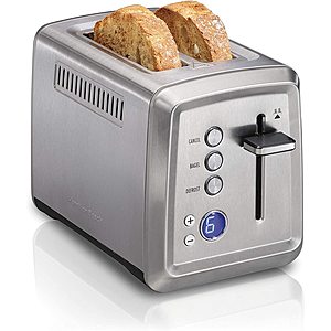Hamilton Beach Digital 2 Slice Extra Wide Slot Stainless Steel Toaster with Bagel & Defrost Settings (22796) $24.99