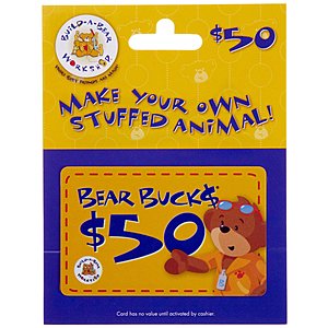 $50 Build-A-Bear Gift Card for $40