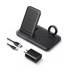 Anker Foldable 3-in-1 Wireless Charging Station with Adapter, 335 Wireless Charger, Works with iPhone 13/13 Pro / 13 Pro Max, AirPods Pro, Apple Watch Series 1-6 (Watch $25.49