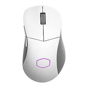 Amazon - Cooler Master MM731 Wireless Gaming Mouse (White), 2.4GHz/Bluetooth, Adjustable 19,000 DPI, PixArt Optical Sensor - $19.99