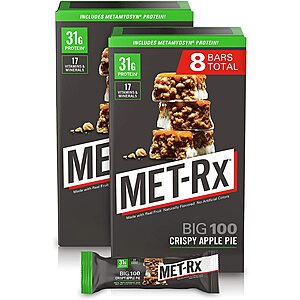 Select Amazon Accounts: 8-Ct MET-Rx Big 100 Colossal Protein Bars (Crispy Apple Pie) $4.85 w/ Subscribe & Save