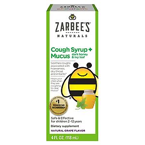 4-Oz Zarbee's Children's Cough Syrup (Dark Honey & Grape) 2 for $5.11 ($2.55 each) + Free store pickup on orders $10+ at Walgreens