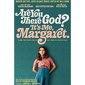 2 Movie Tickets for Are You There God? It's Me, Margaret. Free (4/19/2023 only)