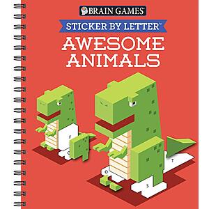 52-Page Brain Games Sticker by Letter Awesome Animals Kids' Activity Book $3 + FS w/ Amazon Prime or FS on $25+