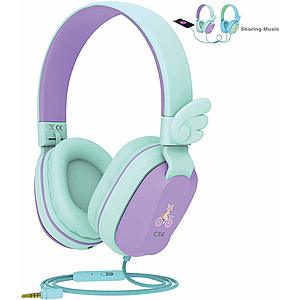 Riwbox CS6 Kids Headphones Lightweight Foldable Sharing Function with Mic after coupon $10.72