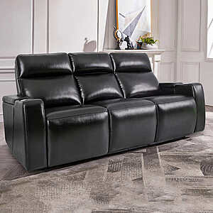 Renaissance Leather Power Reclining Sofa with Drop Down Table - $999.99