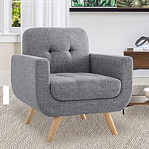 Rosevera Elena Contemporary Accent Armchair with Linen Upholstery Living Room Furniture $87.94 at Amazon