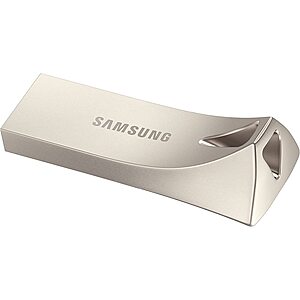 Amazon warehouse: SAMSUNG BAR Plus 3.1 USB Flash Drive, 128GB, 400MB/s, Rugged Metal Casing, MUF-128BE3/AM, Champagne Silver- Like New $10.70