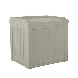 Suncast 22 Gallon Outdoor Resin Deck Storage Box with Seat, Light Taupe $39