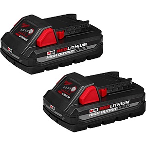 2-Pack Milwaukee M18 18V Lithium-Ion High Output CP 3.0Ah Battery $79