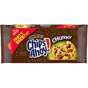 Chips Ahoy Chunky Party Size 24.75oz Cookies $3.99