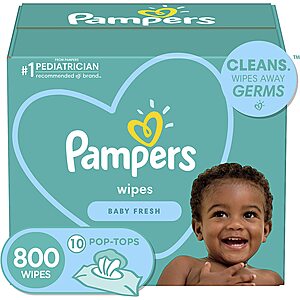 800-Ct Pampers Baby Diaper Wipes (Fresh Scent) $13.90 w/ S&S + Free Shipping w/ Prime or Orders $25+