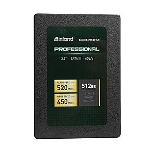 512GB Inland Professional 3D TLC NAND SATA 3.0 2.5" Internal Solid State Drive $10 + Free Store Pickup at MicroCenter (YMMV)