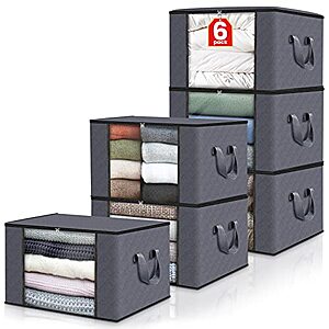 6-Pack Fab Totes 60L Foldable Clothes/Blanket Storage Bags $15 + Free Shipping