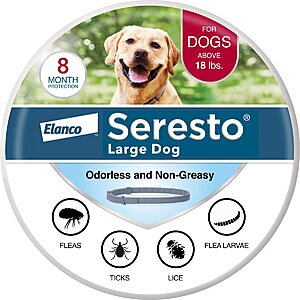 New Chewy Customers: Seresto 8-Month Flea & Tick Prevention Collar for Dogs from $19.80 & More + Free Shipping