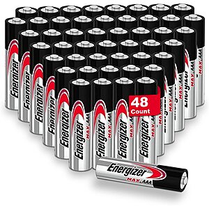 48-Count Energizer Max AAA Batteries $15 + Free Shipping w/ Prime