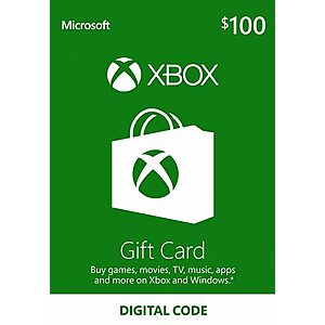 $100 Xbox Live Gift Card (Digital Delivery) $80.75