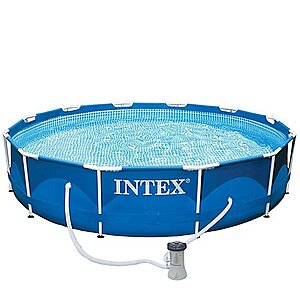 New QVC Customers: 10' x 30" Intex Metal Frame Above-Ground Round Pool w/ Filter Pump $87.60 + Free Shipping