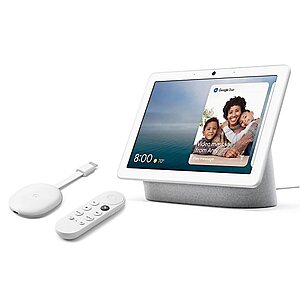 Google Nest Hub Max Smart Display & Chromecast HD w/ Google TV Bundle $140 + Free Shipping