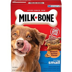 12-Pack 24-Oz Milk-Bone Peanut Butter Dog Treats (Small) $14.95 ($1.25 each) + Free Shipping