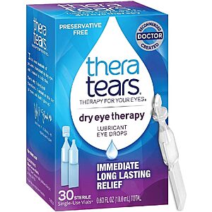 Single Use TheraTears Dry Eye Therapy Lubricating Eye Drops: 30-Count $6.60, 60-Count $13.15 w/ S&S + Free Shipping w/ Prime or $35+