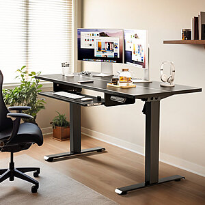 New Customers: Lilja Height Adjustable Wood Standing Desk w/ Keyboard Tray (Various Colors): 55" x 28" for $90, 48"  x 28" $86.40 + Free Shipping