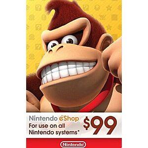 $99 Nintendo eShop Gift Card (Instant e-Delivery) $83.99