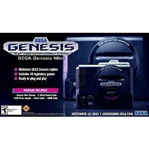 Sega Genesis Mini Console w/ 2 Controllers + 40 Games + 2 Bonus Games $50 + Free Shipping