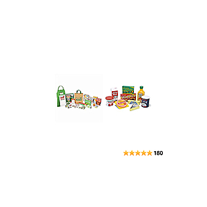 Melissa & Doug Fresh Mart Grocery Store Companion Collection Playset 5183 & Fridge Food Wooden Play Food Set 4076 for Age 3+ Creativity - $20.24