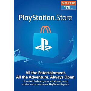 $75 PlayStation Network Gift Card $65 (Instant e-Delivery)