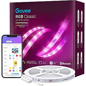 Govee 32.8ft Wi-Fi RGB LED Strip Lights Work with Alexa, Google  Assistant, Enhanced Music Sync, App Controlled $19.79 + FS with Prime