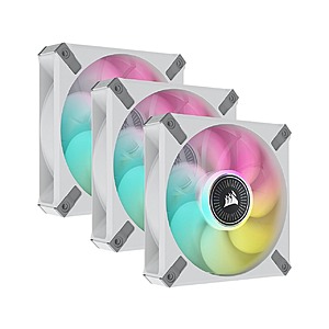 120mm CORSAIR ML120 RGB ELITE Premium PWM Magnetic Levitation Triple Fan Kit w/ iCUE Lighting Node CORE (White) $80 + Free Shipping