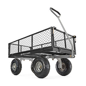 Gorilla Carts Steel Utility Cart Wagon (Gray, 800 Pound Capacity) $105 + Free Shipping