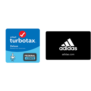 Turbo Tax 2021 Deluxe w/ State + $15 Gift Card (Adidas, Door Dash & More) $49.99
