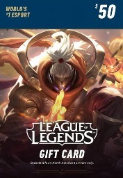 $50 League of Legends Gift Card (7200 Riot points/ 5025 Valorant Points) [Instant e-Delivery] for only $42