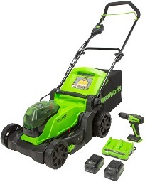 Greenworks 48V 17" Brushless Lawn Mower w/ (2) 4.0 AH Batteries + Bonus Drill/Driver $199.99 + Free Shipping