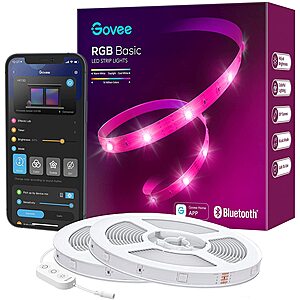 Govee 65.6ft RGB LED Strip Lights,  Bluetooth LED Lights with App Control, Color-Changing, 64 Scenes and Music Sync, 2 Rolls of 32.8ft-$17.19+ FS with PRIME