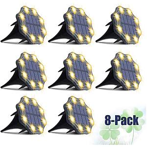 8-Pack JESLED Upgraded Solar Ground Lights 8 LED Outdoor Pathway Landscape Lighting - $16.99 + Free Shipping w/ Prime