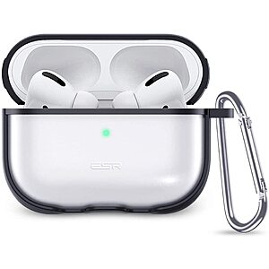 ESR AirPods Pro Protective Hybrid Carrying Case Cover with Keychain, [Won't Affect Wireless Charging] [Visible Front LED] $5.49