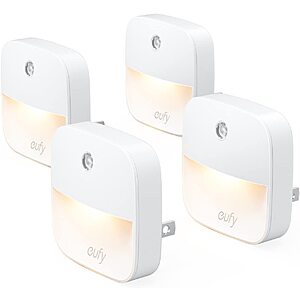 eufy by Anker, Lumi Plug-in Night Light, Warm White LED,Light 4-Pack $10.79
