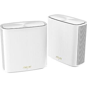 ASUS ZenWiFi Whole-Home Dual-Band Mesh WiFi 6 System XD6 White - 2 Pack, Coverage up to 5,400 sq.ft & 4+ Rooms, 5400Mbps, AiMesh, with PC 93XSA95 +FS $324.99